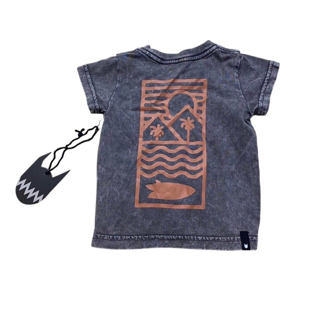 Mini Munster Geo Island Tee in Washed Black